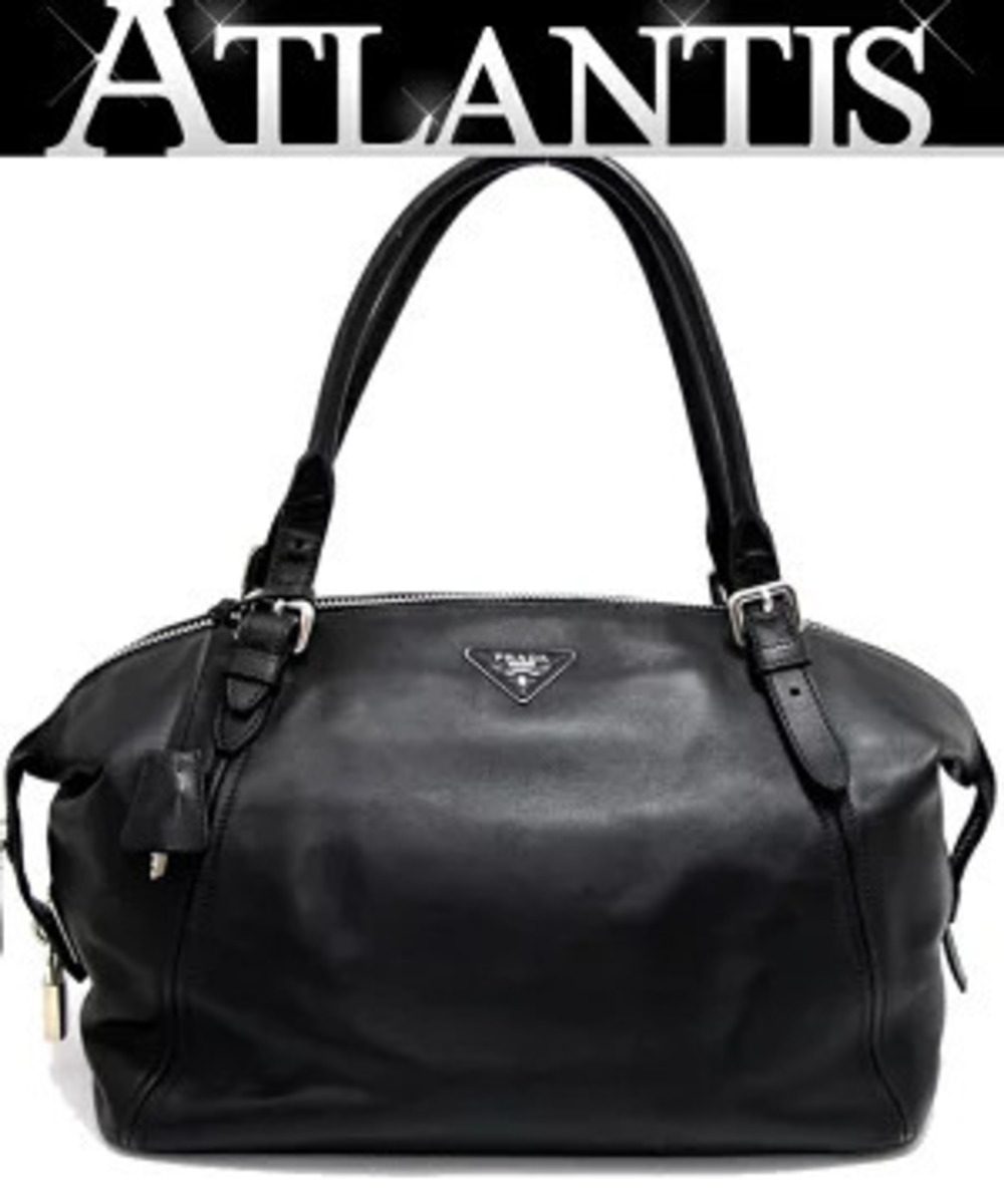 Prada Tessuto Boston bag handbag triangular leather black card